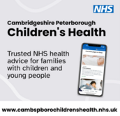 Cambridgeshire and Peterborough Children's Health mobile phone graphic