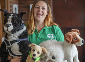 Woodgreen member of staff with dogs