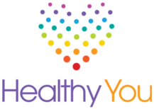 Healthy You logo featuring a heart made of dots.