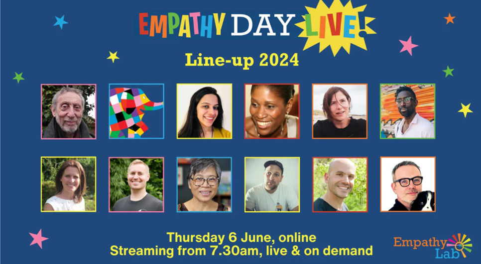 Empathy Day Author Line Up with photos of authors