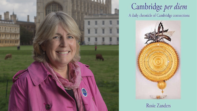  photo of Rosie Zanders and cover of the book Cambridge Per Diem