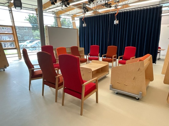 Armchairs arranged in a circle.