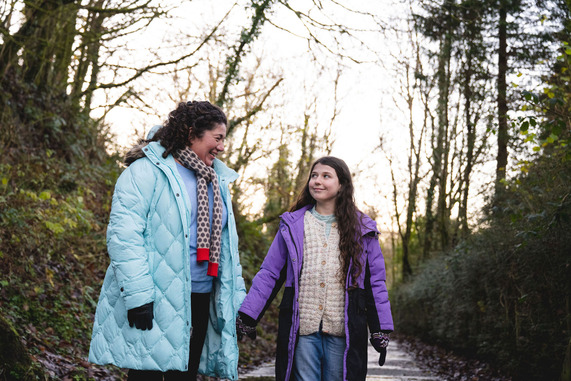 Foster woman and child