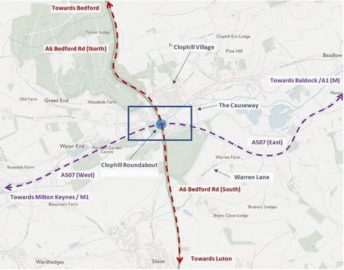 A6 A507 Clophill roundabout update