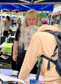 Safer Communities Officer talking to residents