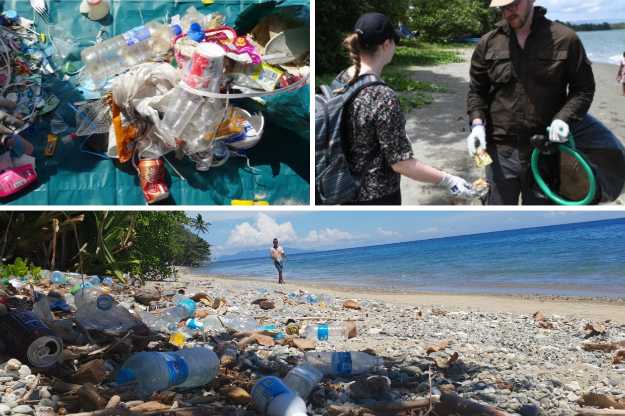CLiP Pacific work including litter found from the beach clean 