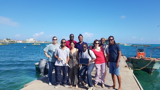 The team of Cefas and local scientists working in Montserrat