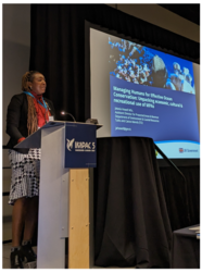 a person presenting at a conference