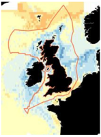 scientific climate map around the UK