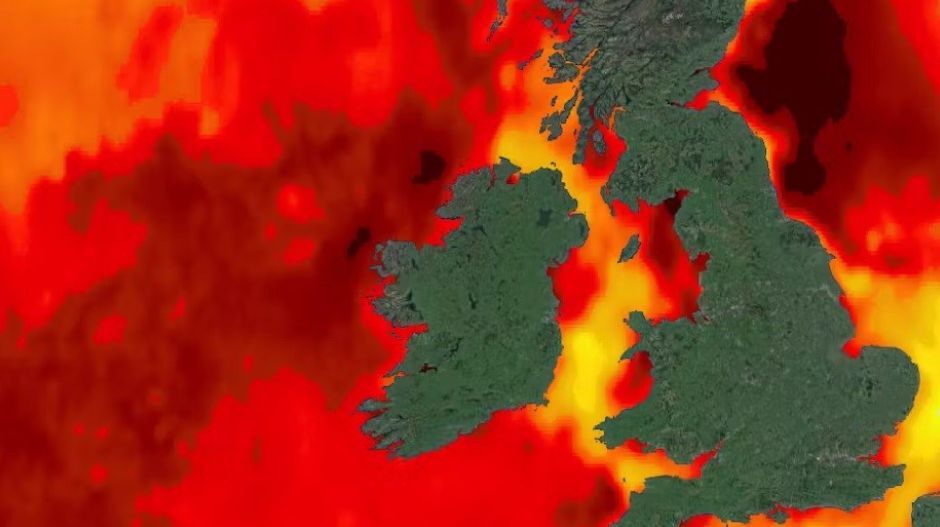heat map of UK showing hot waters