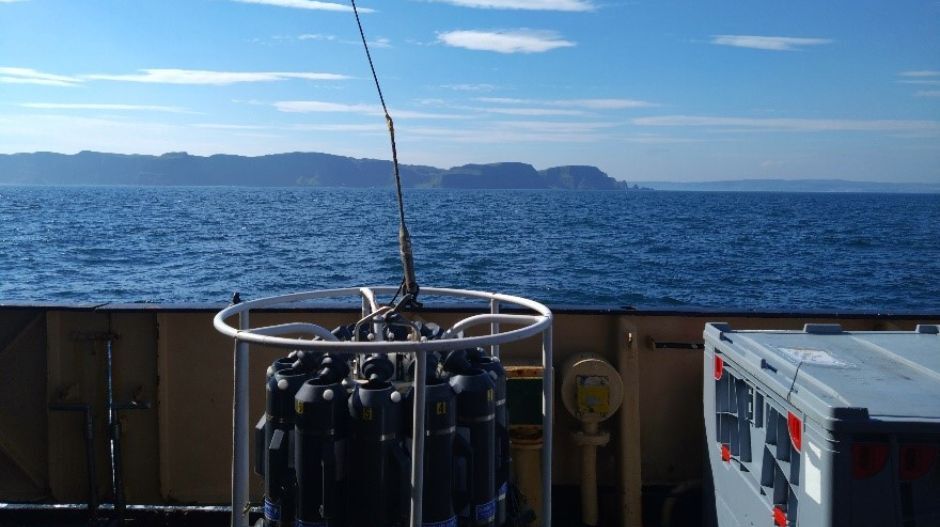 water monitoring kit on a ship at sea