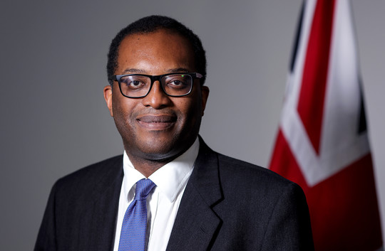 A portrait of the Business Secretary Kwasi Kwarteng.