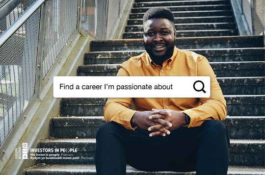 Sonsare Zabadi, Internal Communications Manager at Companies House. Text reads: Find your passion. 