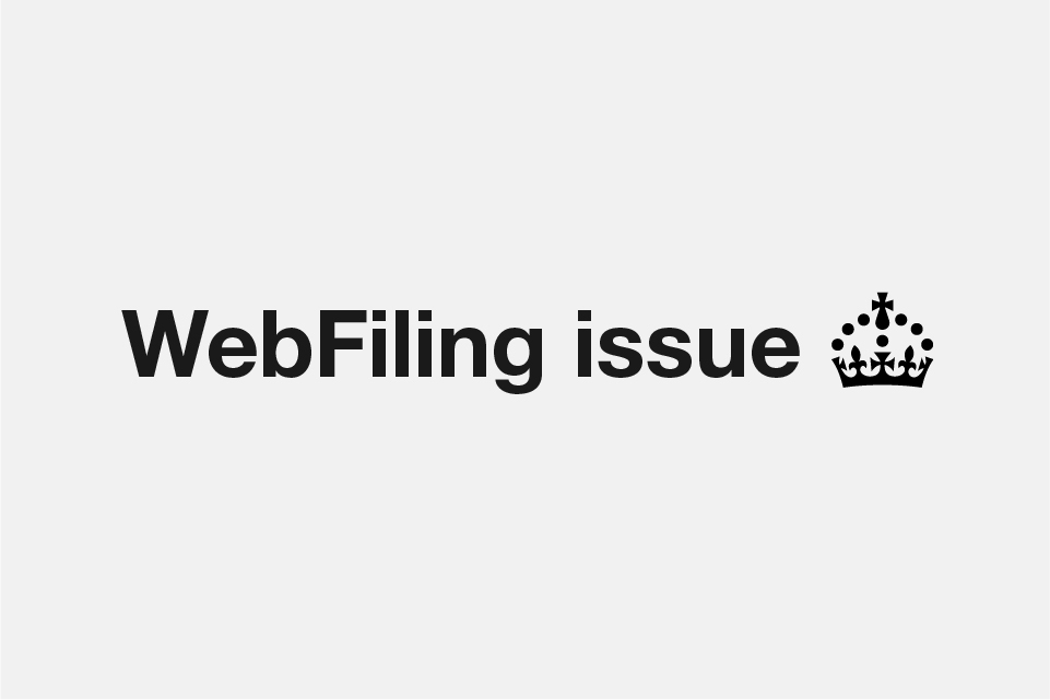 "WebFiling issue"