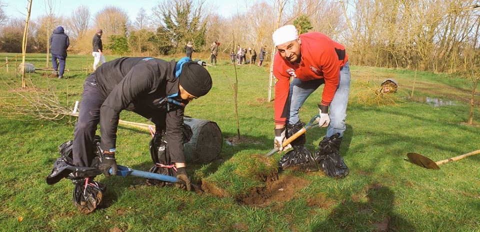 Planting trees at Charnwood Water