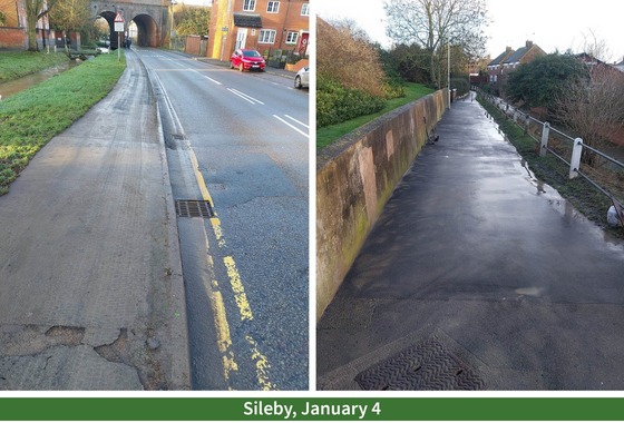 Cleaned streets in Sileby January 4