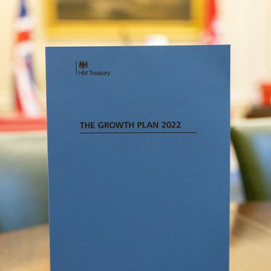 HM Treasury The Growth Plan 2022- Blue cover, black writing
