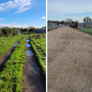 Works before and after access track installled