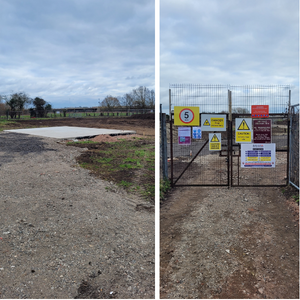 Protection slab and allotment site entrance