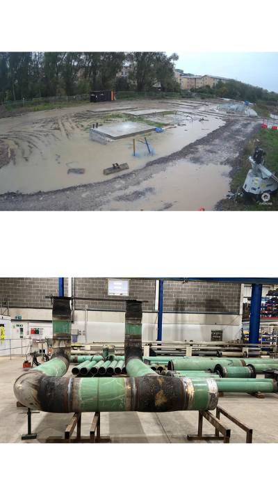 Image of flooding and manufactured pipework