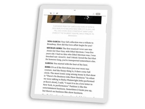 A device with an eMagazine loaded and showing article mode on the screen