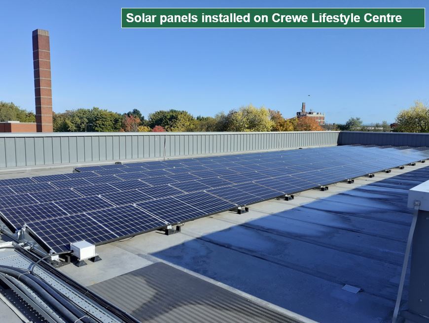 Crewe Lifestyle Centre solar panels