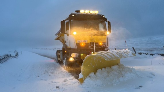 Gritter in the snow