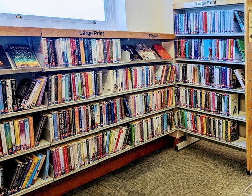 Large print books at the library