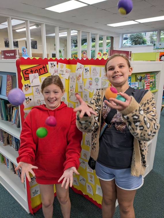 having fun at the library