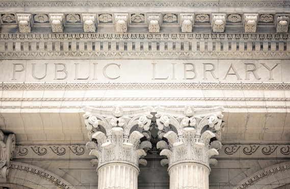 Public library pediment