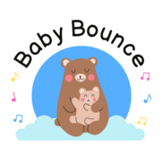 picture of a bear and the wording baby bounce 