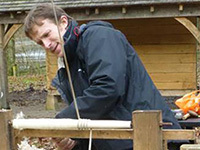 Ranger Ed using a pole lathe