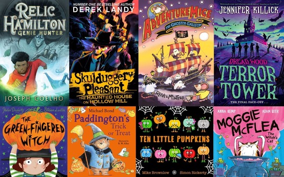 Montage of 8 book covers from the Spooky Spine Chillers list