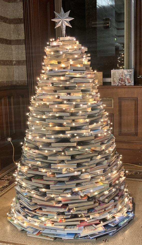 Christmas book tree
