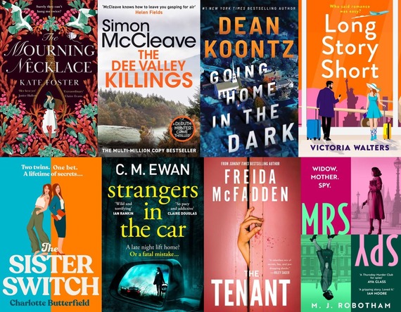 Montage of 8 book covers from the New Books Coming Soon list