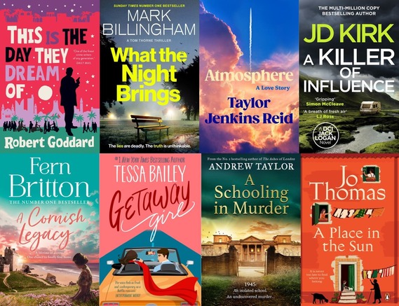 Montage of 8 book covers from the New Books Coming Soon list