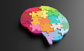 Illustration of a brain made up of puzzle pieces