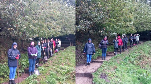 The streps before and after our YEN members' volunteering