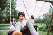child on swing