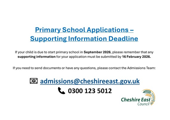 Primary admissions supporting info