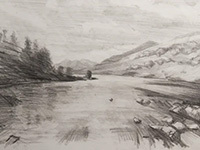 Pencil Sketch of landscape