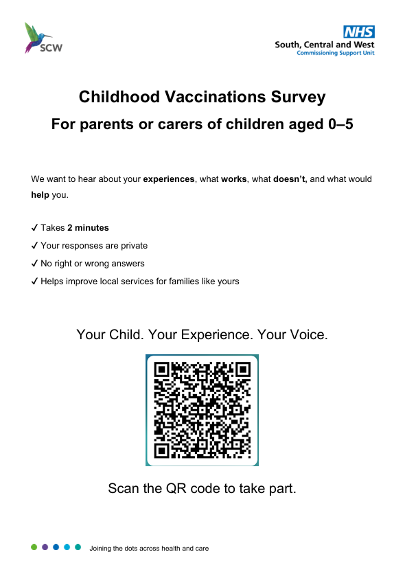 Childhood Immunisations Flyer with QR