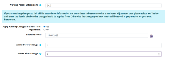 Summer term adjustments screenshot
