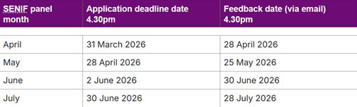 SEN Inclusion funding Summer term dates