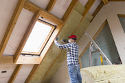Loft insulation being installed