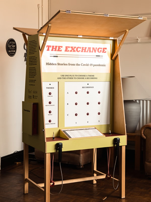 Old metal telephone exhange with wires and holes 