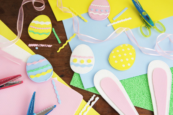 Craft supplies to make some Easter decorations