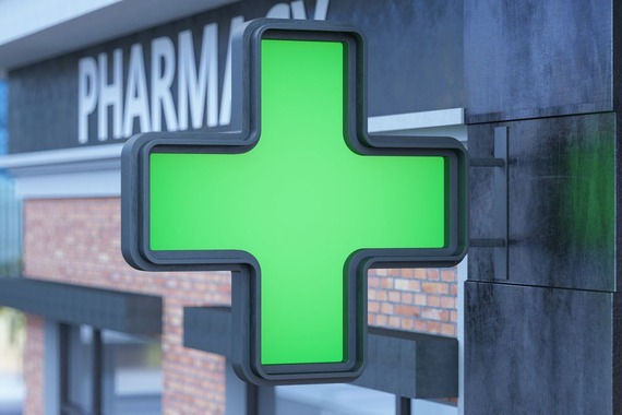Green cross of pharmacy 
