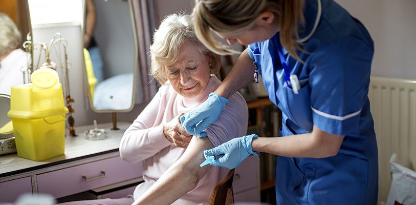 Someone getting a vaccination