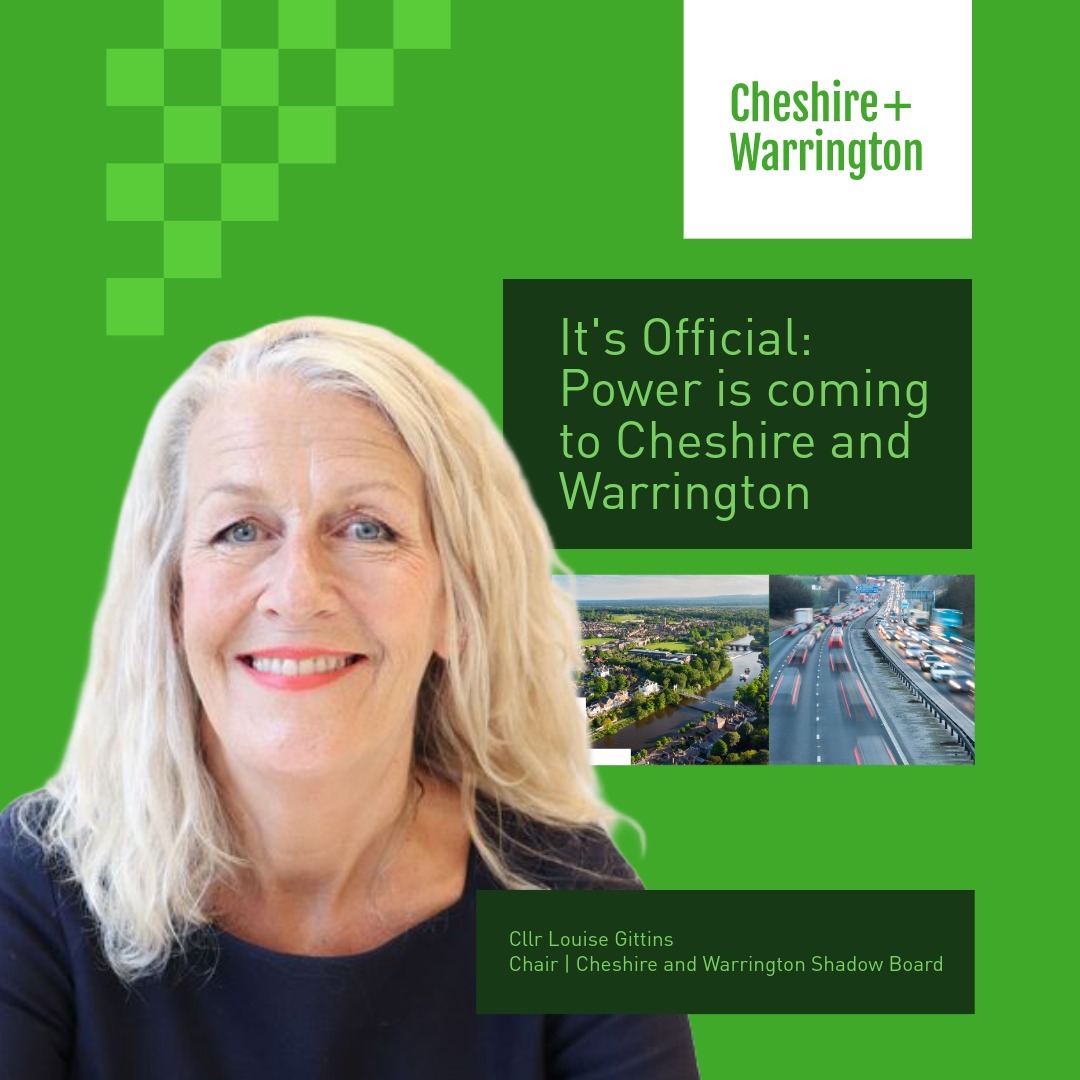 Graphic with Cllr Louise Gittins announcing the parliamentary approval for the CWCA